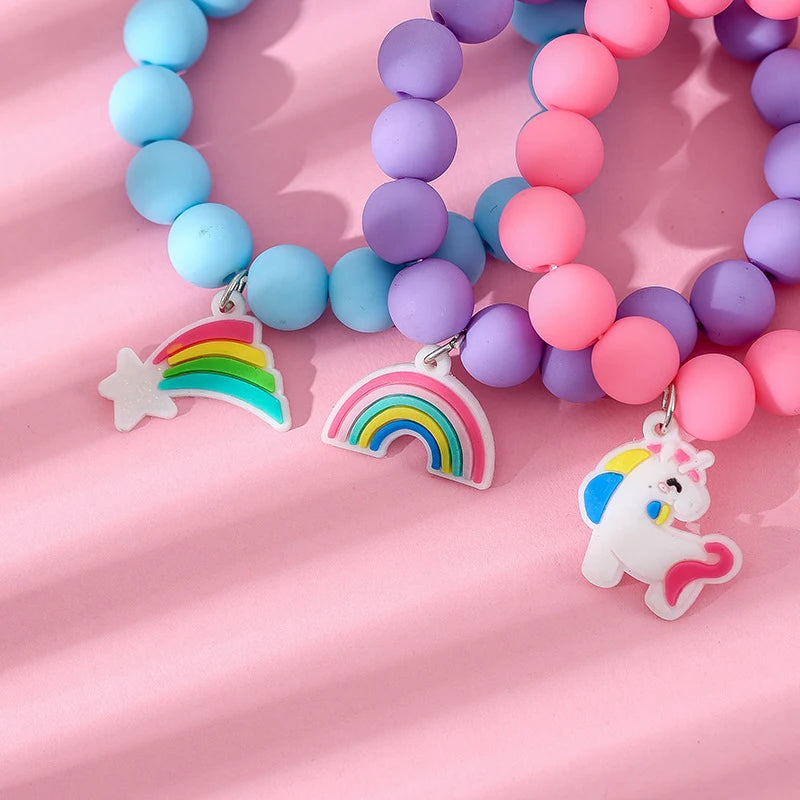 Kawaii Pastel Charm Beaded Bracelet