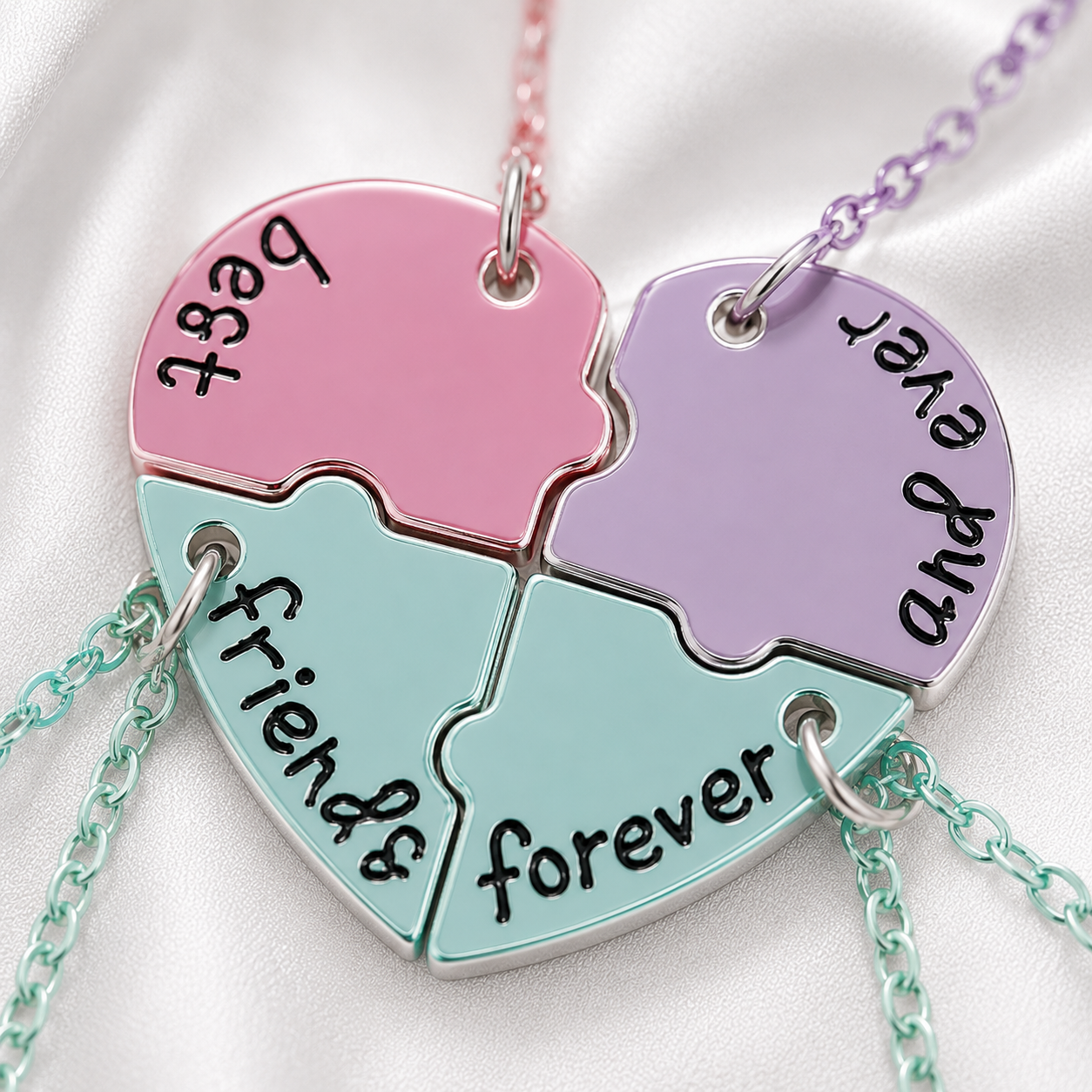 Colorful Puzzle Heart Jewelry