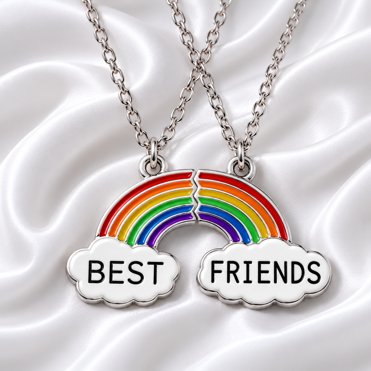 Split Rainbow Cloud BFF Necklace