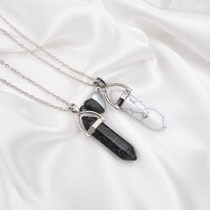Magnetic Crystal Point Couple Necklace