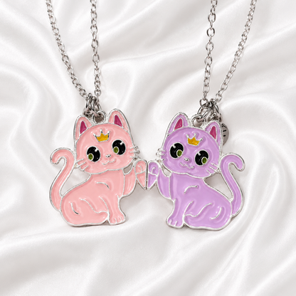 Magnetic Fist-Bump Cat BFF Necklace
