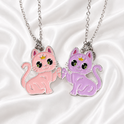 Magnetic Fist-Bump Cat BFF Necklace