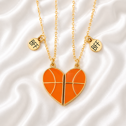 Magnetic Basketball Heart Necklace