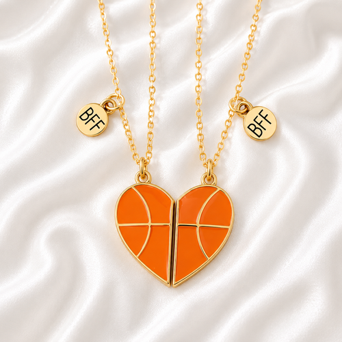 Magnetic Basketball Heart Necklace