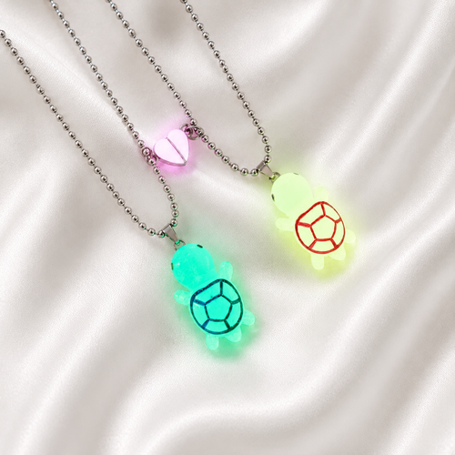 Luminous Sea Turtle Couple Necklace