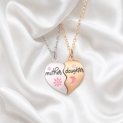 Mother Daughter Heart Necklace