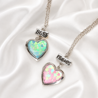 Best Friends Heart Locket Necklace