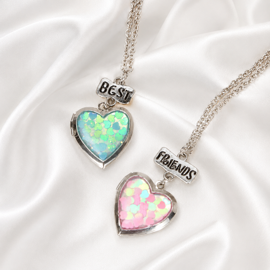 Best Friends Heart Locket Necklace