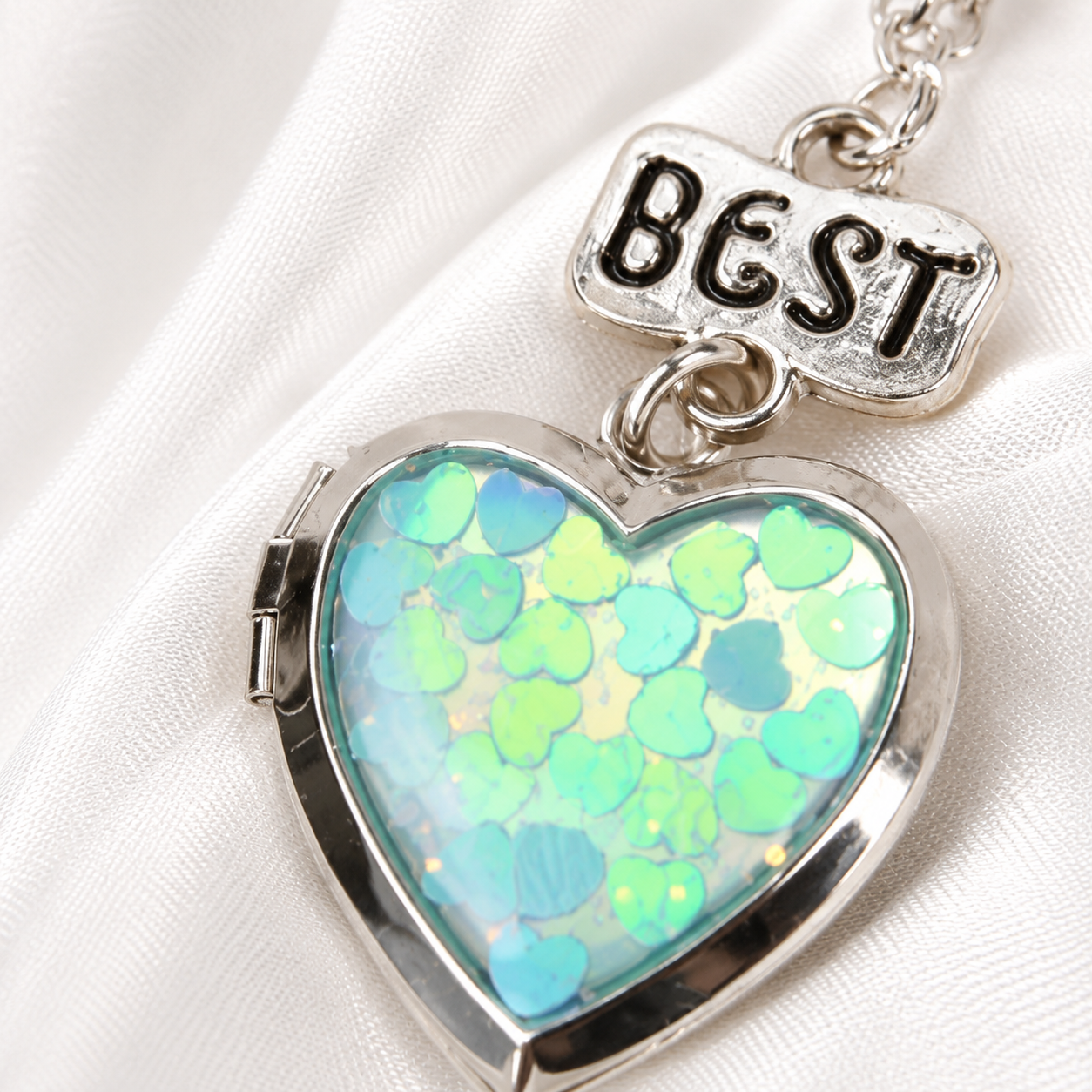 Best Friends Heart Locket Necklace