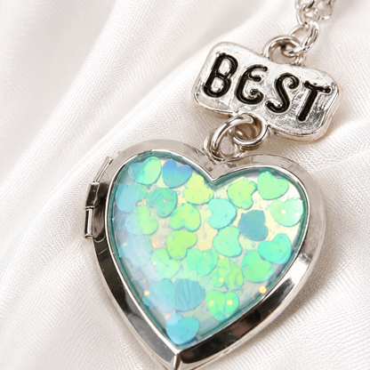 Best Friends Heart Locket Necklace