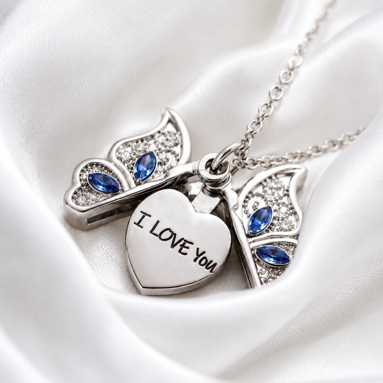 Butterfly Heart Locket Necklace