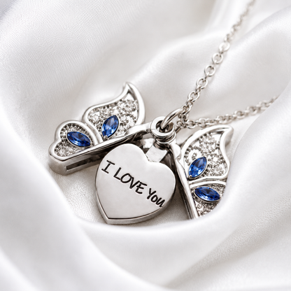 Butterfly Heart Locket Necklace