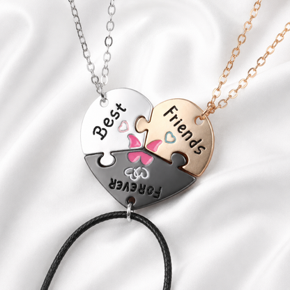 BFF Heart Puzzle Necklace