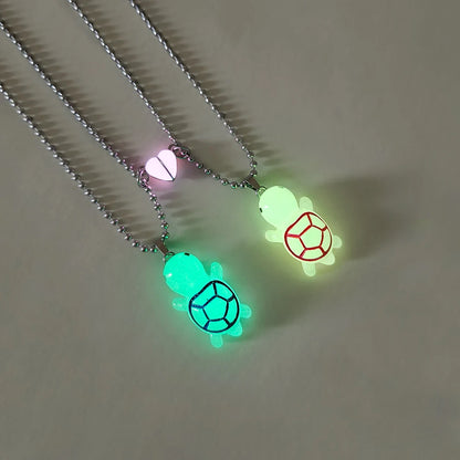 Luminous Sea Turtle Couple Necklace