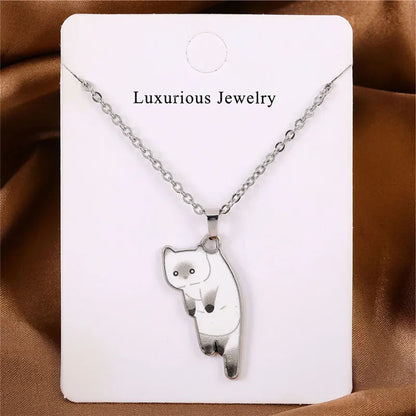 Cute Cartoon Cat Pendant Necklace