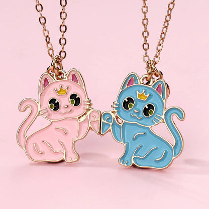 Magnetic Fist-Bump Cat BFF Necklace