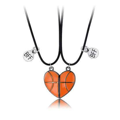 Magnetic Basketball Heart Necklace