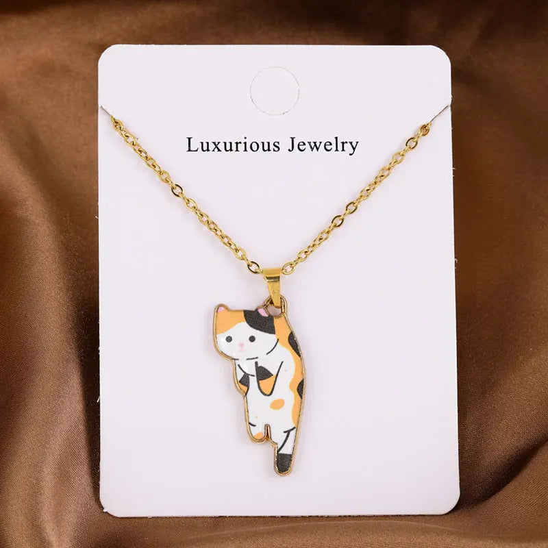 Cute Cartoon Cat Pendant Necklace