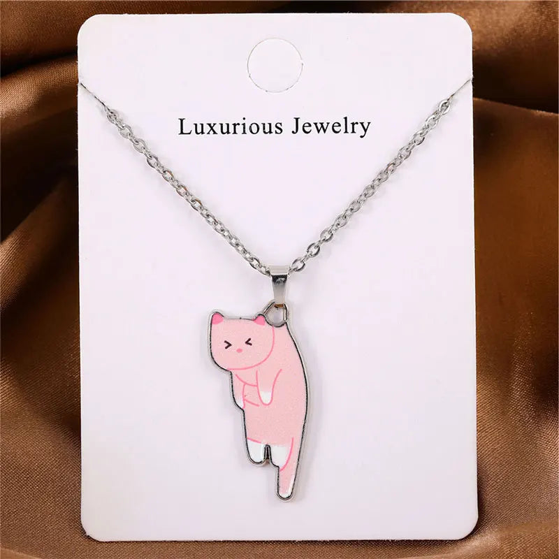 Cute Cartoon Cat Pendant Necklace