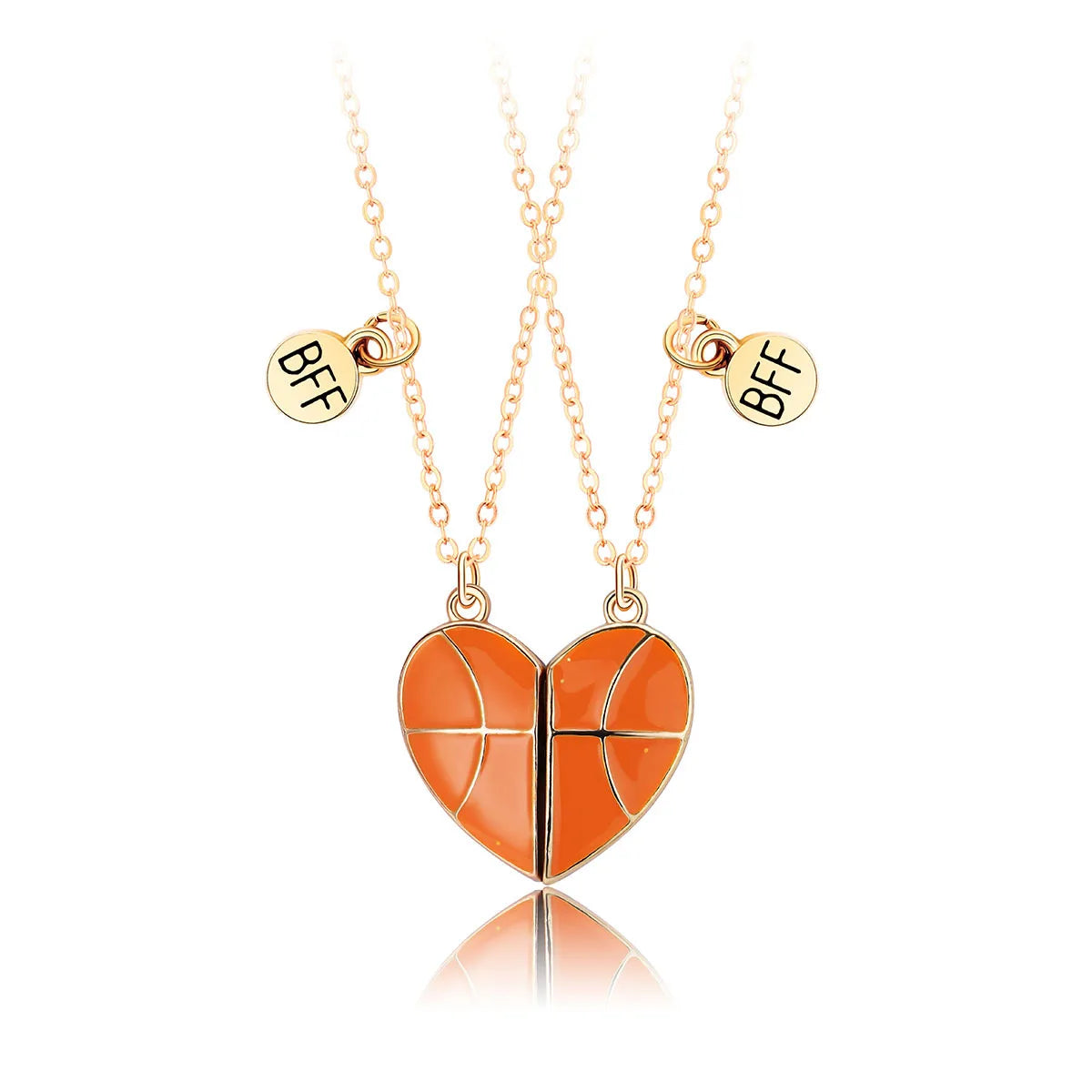 Magnetic Basketball Heart Necklace