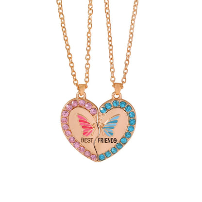 Butterfly Wing Heart BFF Necklace