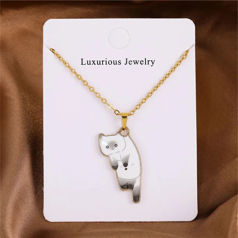 Cute Cartoon Cat Pendant Necklace