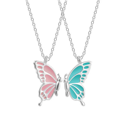 Butterfly Heart Puzzle Necklace