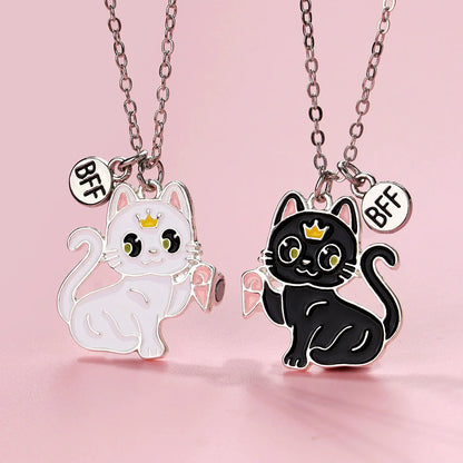Magnetic Fist-Bump Cat BFF Necklace