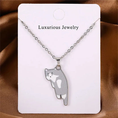 Cute Cartoon Cat Pendant Necklace