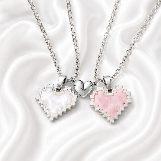 8-Bit Gamer Heart Matching Jewelry