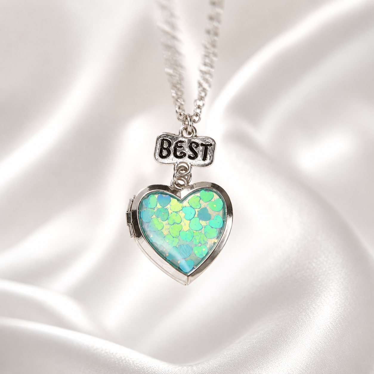 Best Friends Heart Locket Necklace