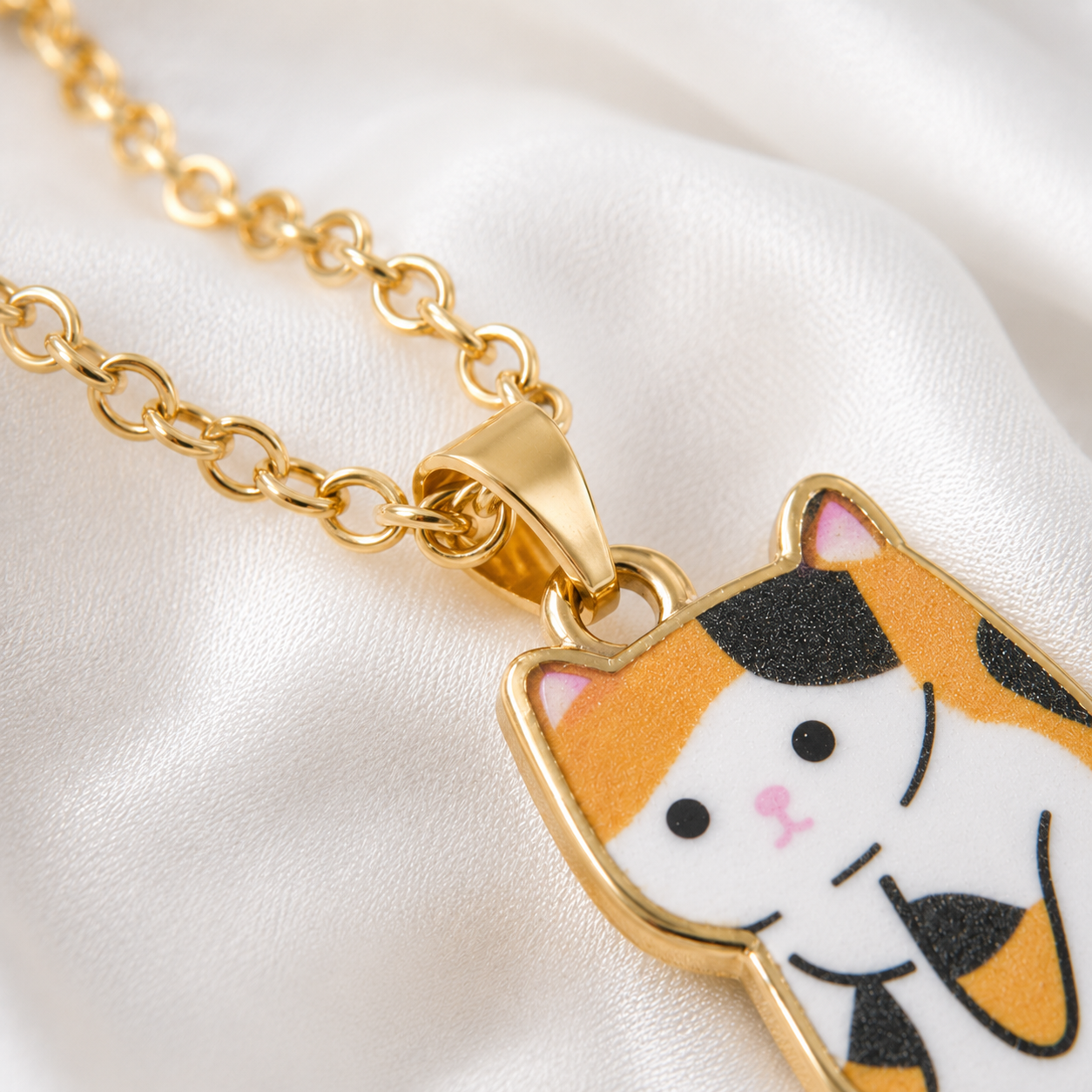 Cute Cartoon Cat Pendant Necklace