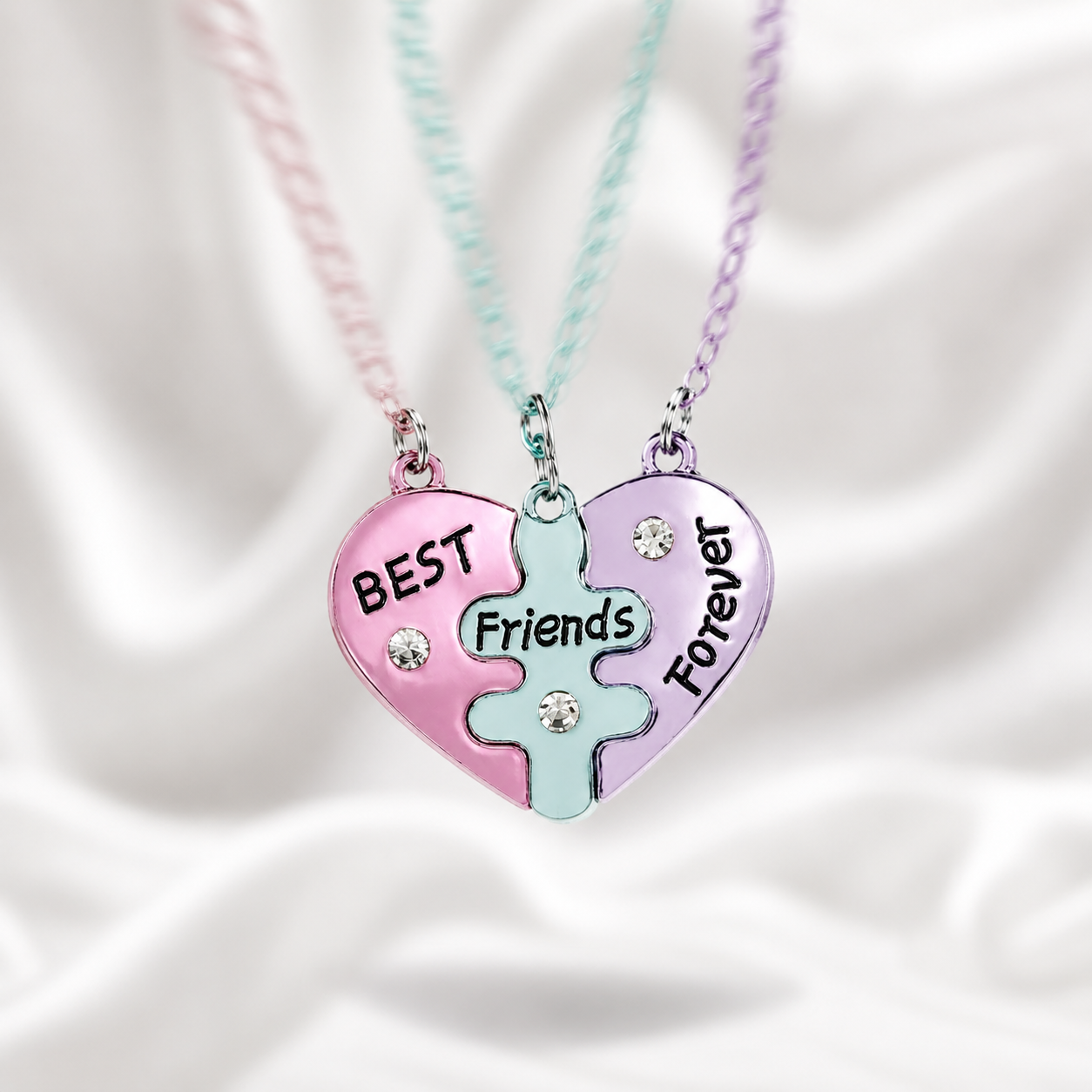 Pastel Puzzle Heart Jewelry