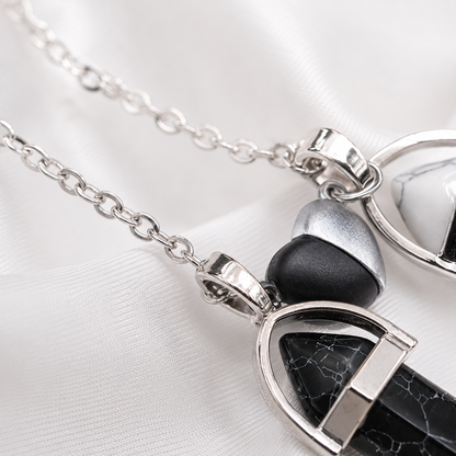 Magnetic Crystal Point Couple Necklace