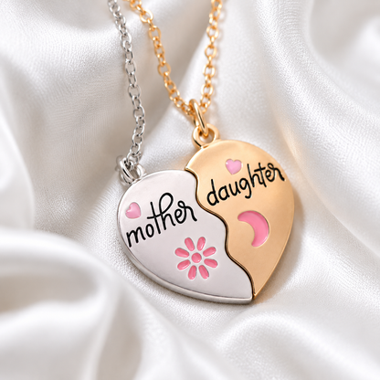 Mother Daughter Heart Necklace