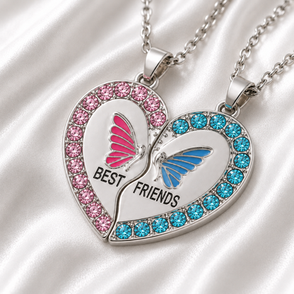 Butterfly Wing Heart BFF Necklace