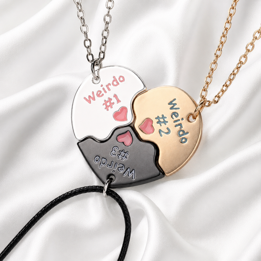 BFF Heart Puzzle Necklace