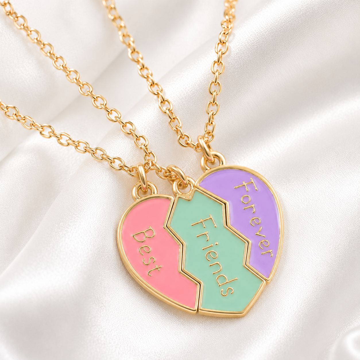 Best Friends Forever Heart Necklace