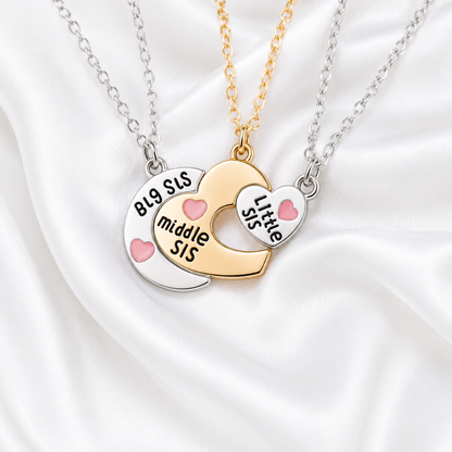 Sisters Heart Puzzle Necklace
