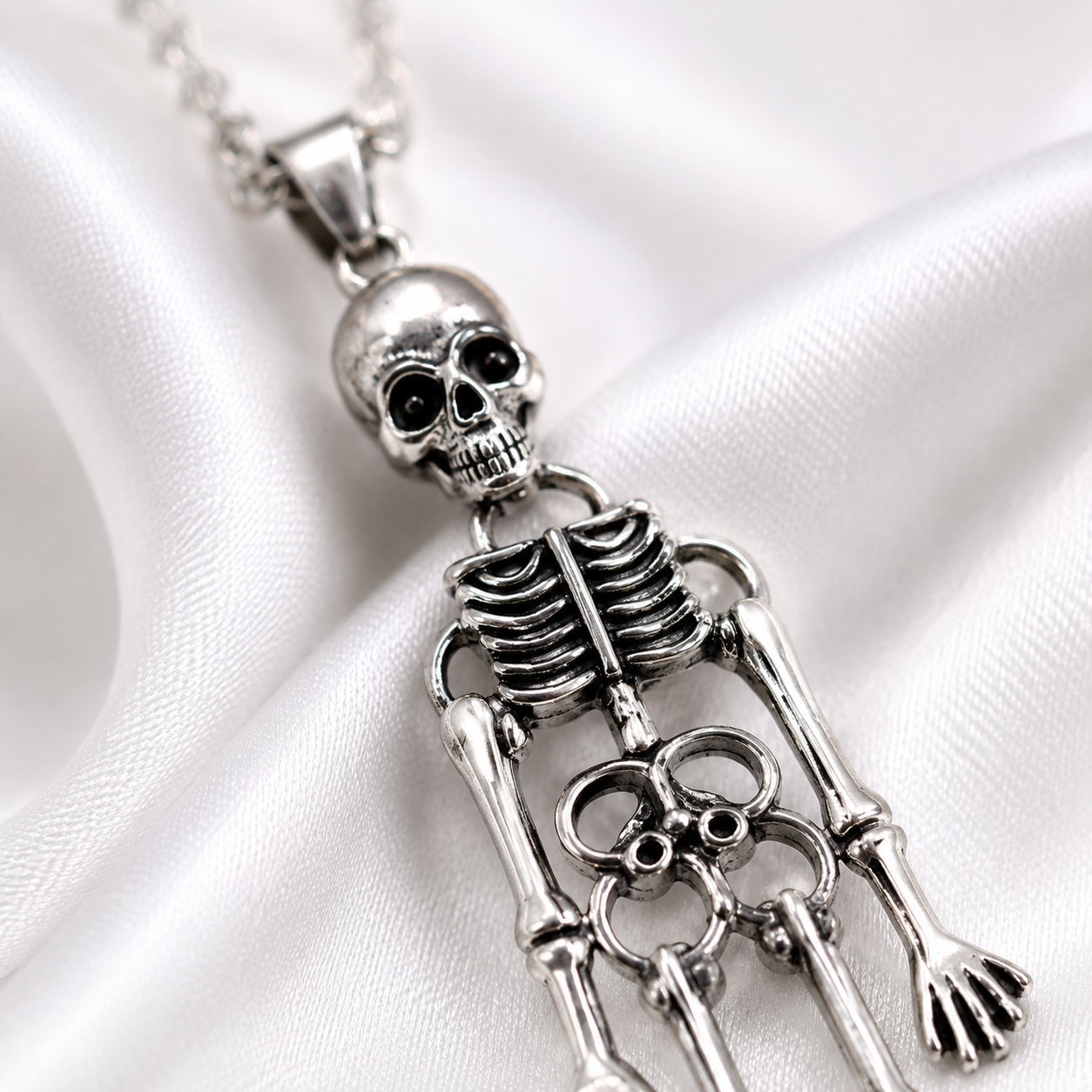 Gothic Skeleton Pendant Necklace