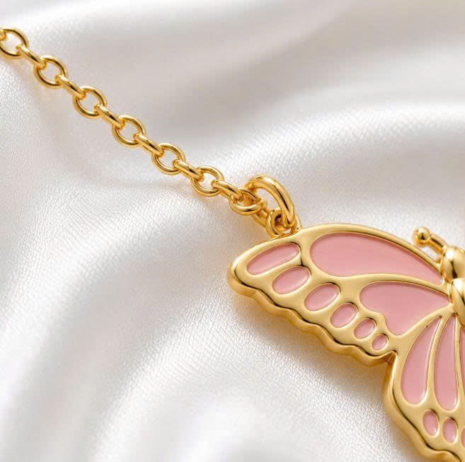 Butterfly Heart Puzzle Necklace